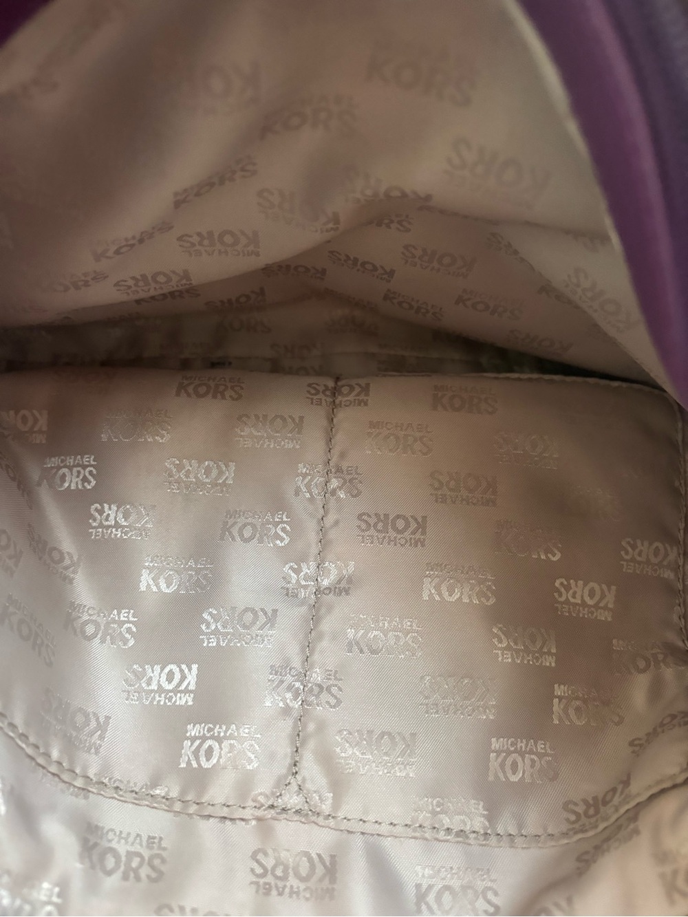 Michael Kors Purple Leather Shoulder Bag with Gold Accents - Picture 7 of 9